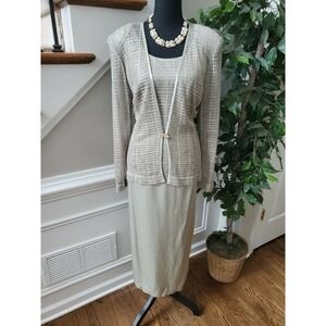 R&M Richards Cream Rayon 2 Piece Top & Maxi Dress